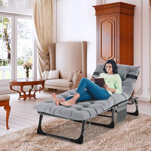 ABORON Folding Camping Bed Cot 500lb Loading Portable Adults Sleeping