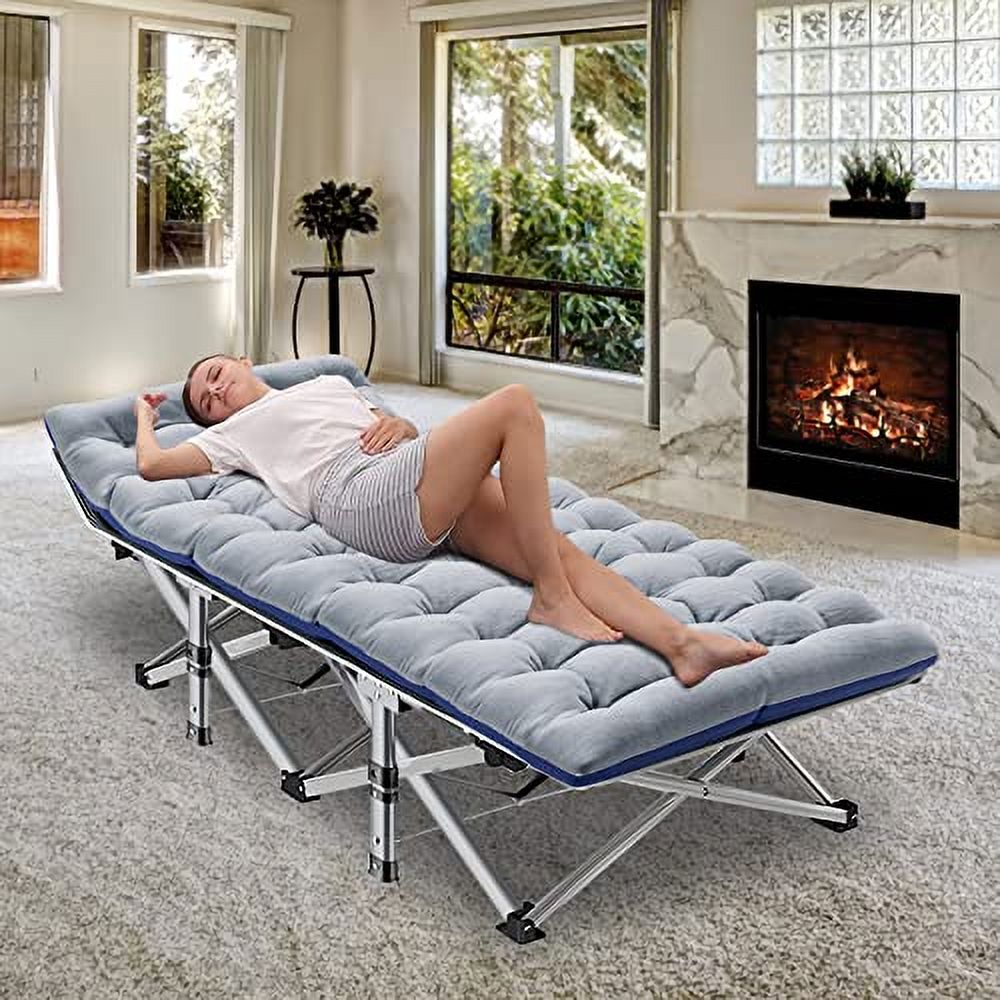 ABORON Folding Camping Cot for Adults, Double Layer 1200D 500lb Loading ...