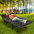 thumbnail image 1 of ABORON Folding Camping Cot Bed ,With Removeable Mattress for Adults，Portable Outdoor Cots with 2 Sided Mattress & Carry Bag, 1 of 12