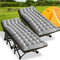 thumbnail image 1 of ABORON 2 Pack Folding Camping Cot for Adults, Heavy Duty Folding Cots with 2 Sided Cushion & Carry Bag, Portable Sleeping Cot Bed, Over 900 lbs Weight Capacity, 1 of 9