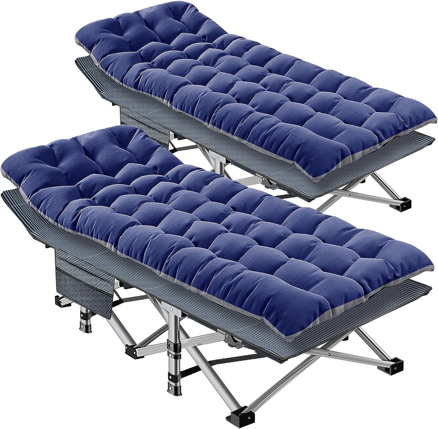 ABORON Folding Camping Cot with 2-Sided Mattress & Carry Bag, 2 Packs ...
