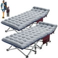 thumbnail image 1 of ABORON Folding Camping Cot with 2-Sided Mattress & Carry Bag, 2 Packs Heavy Duty Sleeping Cots, Portable Travel Camp Cots, 1 of 13