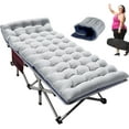 thumbnail image 1 of ABORON Camping Cot XL Folding Twin Cot for Outdoor with 2 Sided Cushion & Carry Bag, 28" Wide Foldable Sleeping Cot for Adults, Protable Cots Bed, 900LBS(Max Load), 1 of 17