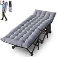thumbnail image 1 of ABORON Folding Camping Cots with 2 Sided Cushion for Adults, Folding Cot for Sleeping, Guest Bed with Carry Bag, 1 of 14