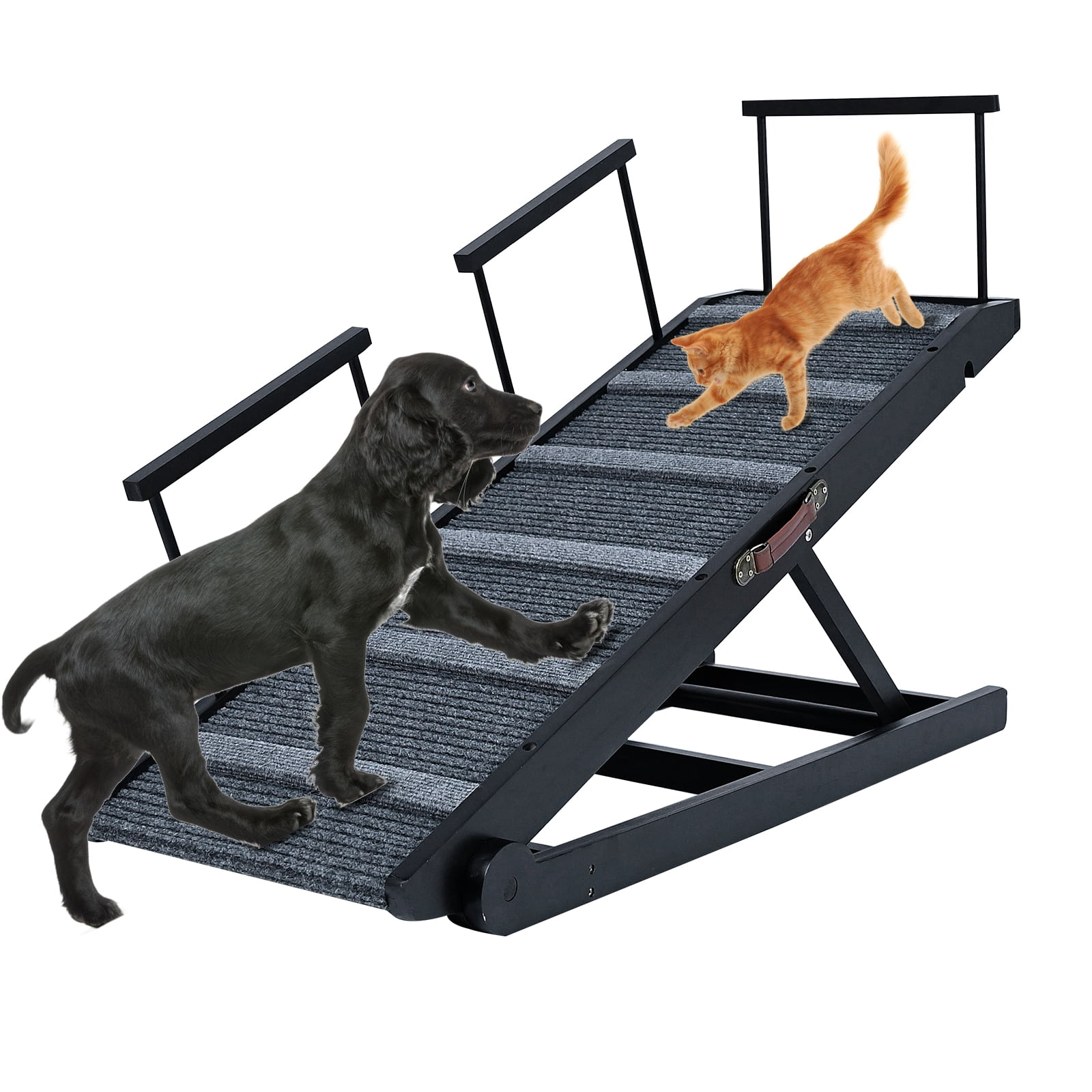 ABORON Folding Dog Ramp w/ Side Rails, 57" Long 6 Level Adjustable