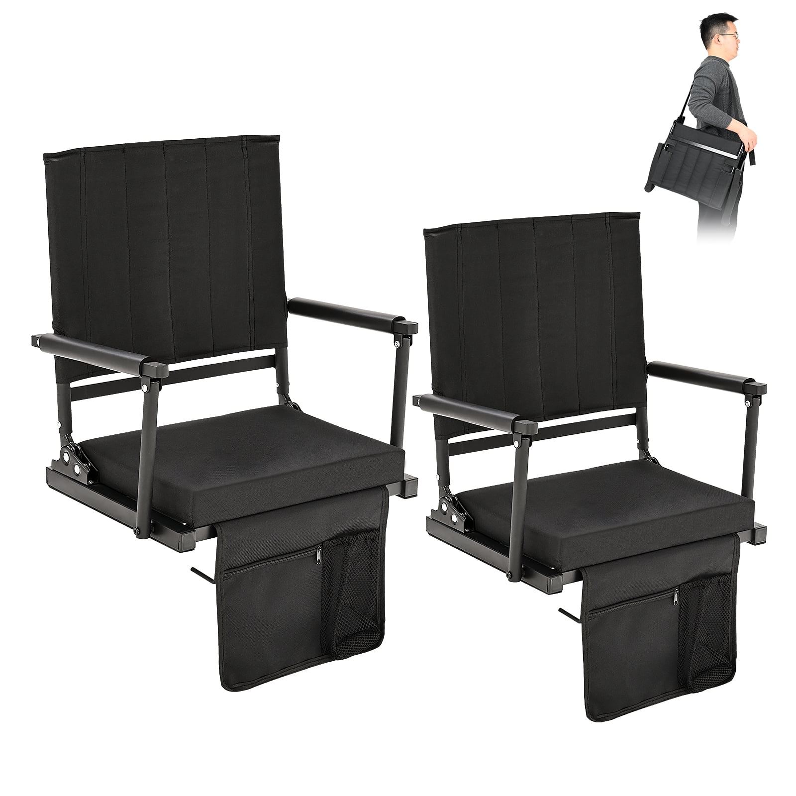 ABORON Folding Stadium Seats for Bleachers, 6 Reclining Positions