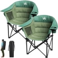 thumbnail image 1 of ABORON Camping Chair Folding Chair, 2-Pack Outdoor Portable Camping Chairs for Adults, Fully Padded Folding Chairs Outdoor Sports, Lawn Chair Patio Lounge Chairs 450 LBS Capacity, 1 of 6