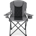 thumbnail image 1 of Oversized Camping Chair for Adults, Portable Folding Camp Chairs w/ Ice Bag & Cup Holder, Outdoor Lightweight Lawn Chair for Camping, Fishing, Hiking and Tailgates, Supports 400 Lbs - Gray, 1 of 8