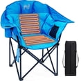 thumbnail image 1 of ABORON Heated Camping Chairs for Adults, Oversized Padded Folding Chair with Adjustable Heating, Portable Heated Lawn Chair for Outdoors Blue, 1 of 6