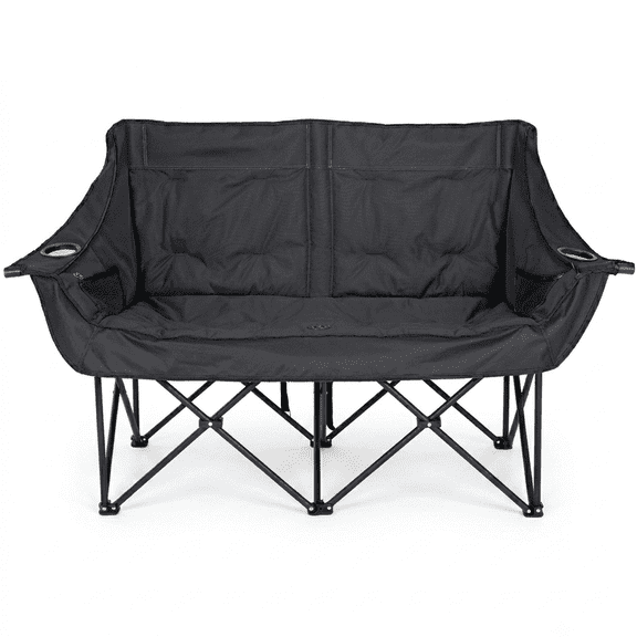 ABORON Heated Double Camping Chair, Oversized Heated Camping Chairs for Outdoors, Folding Camping Couch Sofa for Adults, Supports up to 660 lbs