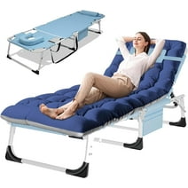 ABORON Heavy Duty Tanning Chair with Face & Arm Holes Adjustable 5-Position Folding Chaise Lounge Chairs,Face Down Tanning Beach Chaise Lounge Chair for Outside Reading Patio Beach Poolside