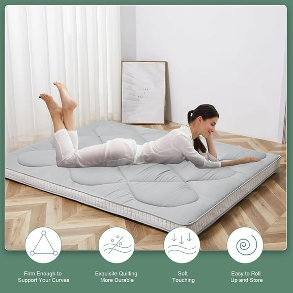 ABORON Futon Mattress Twin Size 3.5" Thick Japanese Floor Mattress Folding Guest Mattress Protable Roll up Mattress Soft Memory Foam Tatami Mat Sleeping Pad for Bedroom Camping Tent