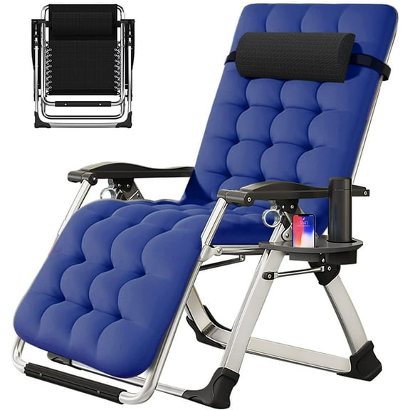 ABORON Living Room Chairs, Folding Zero Gravity Chair for Living Room/Bedroom/Office, Folding Lounge Chair Reclining Patio Chairs with Mattress for Indoor Outdoor
