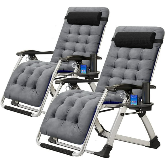 ABORON Living Room Chairs, Folding Zero Gravity Chair for Living Room/Bedroom/Office, Folding Lounge Chair Reclining Patio Chairs with Mattress for Indoor Outdoor