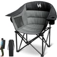 thumbnail image 1 of ABORON Camping Chairs,Outdoor Foldable Camping Chair for Adults, Portable Padded Camping Chairs with Cup Holder and Carrying Bag for Outsides, Camping, Lawn, Fishing, Picnic and Tailgates - Black, 1 of 7