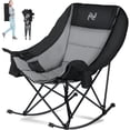 thumbnail image 1 of ABORON Oversized Rocking Camping Chair, Folding Camping Rocker Chair, Fully Padded Patio Chair with Cooler Bag and Side Pocket, Portable Outdoor Recliner Chair, Lawn Chairs with Carrying Bag, 1 of 9