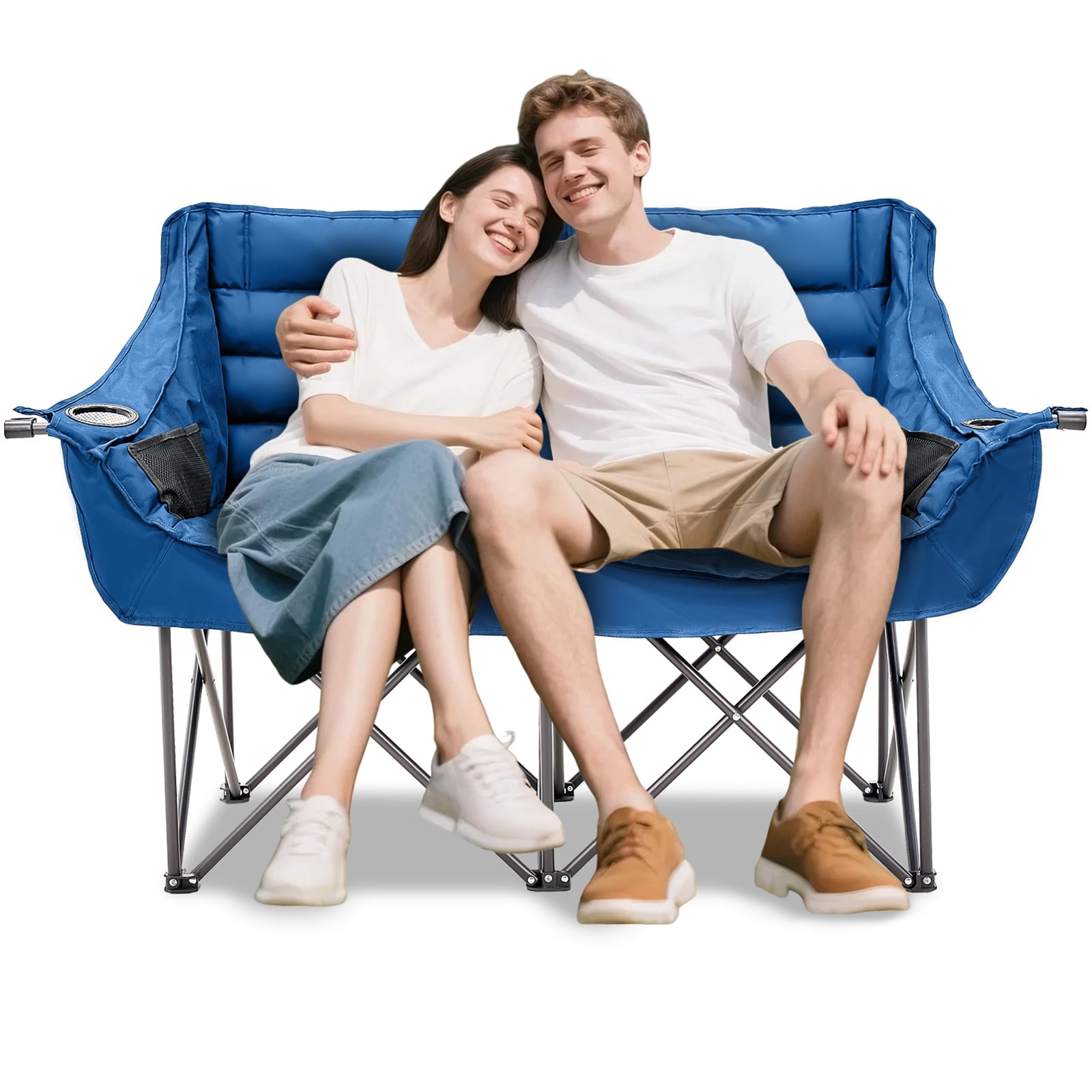 ABORON Oversized Double Camping Chair, Folding 2 Person Camping Chair ...