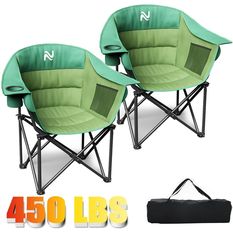 ABORON Padded Camping Chair with Cup Holder, Pack 600D Oxford