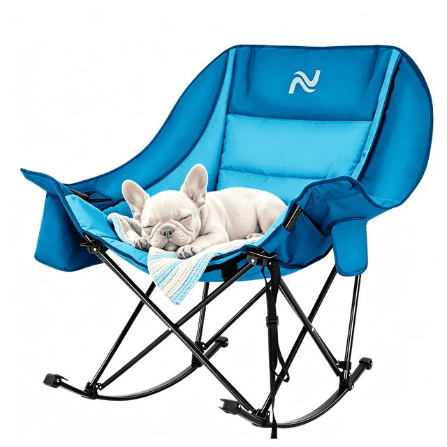 ABORON Oversized Rocking Camping Chair for Adults, Portable Folding ...