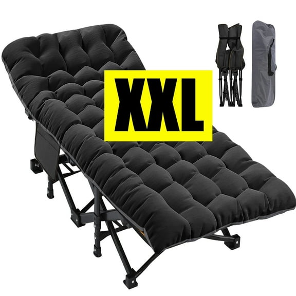 ABORON Oversized XXL Folding Camping Cot for Adults & Kids, 78" L x 32" W x 18" H Large Folding Guest Bed Cots, Sleeping Cot Folding Bed with 2 Sided Mattress & Carry Bag