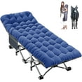 thumbnail image 1 of ABORON Portable Folding Sleeping Cots with 2 Sided Cushion & Carry Bag, 75''x28'' Folding Camping Cot, Guest Folding Bed Cot for Adults & Kids, 1 of 11