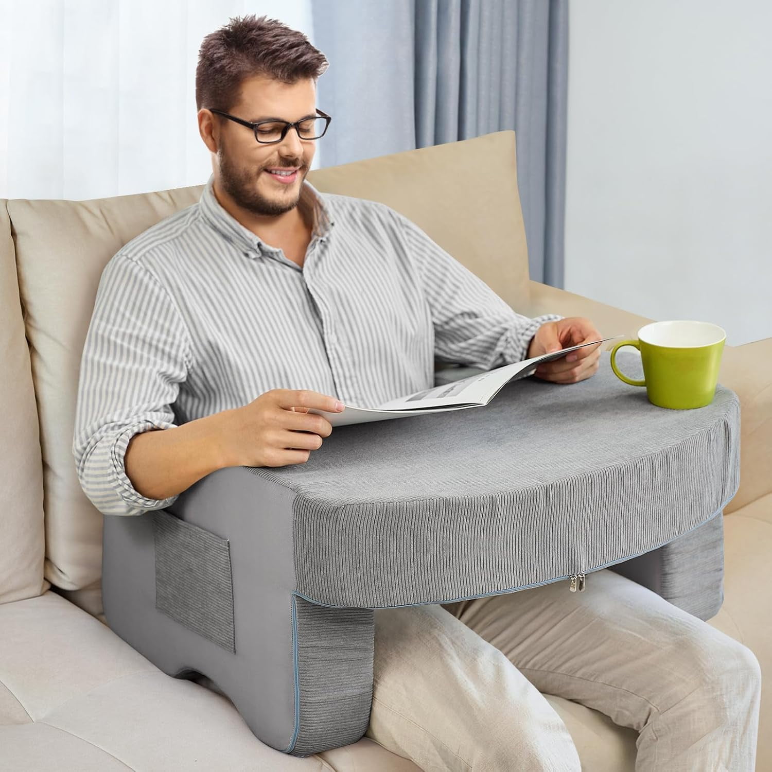 ABORON Reading Pillow for Lap, Lap Desk Pillow for Laptop, Memory Foam ...