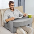 thumbnail image 1 of ABORON Reading Pillow for Lap, Lap Desk Pillow for Laptop, Memory Foam Men Gaming Reading Pillow with Pocket, Design for Working Playing Crocheting in Bed Sofa, Gray, 1 of 7