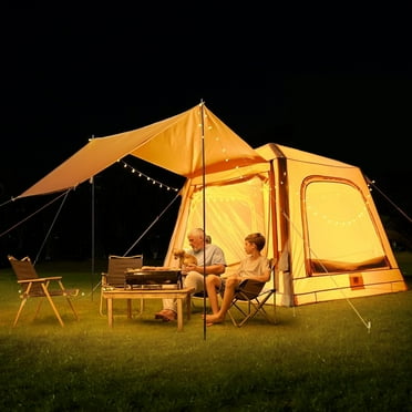 Inflatable Tents for Camping, Blow Up Tent with Hand Pump, Easy Setup Inflatable Camping Tent with Stove Jack, Waterproof Oxford Air Glamping Tents for Camping Adult 2-4 Person