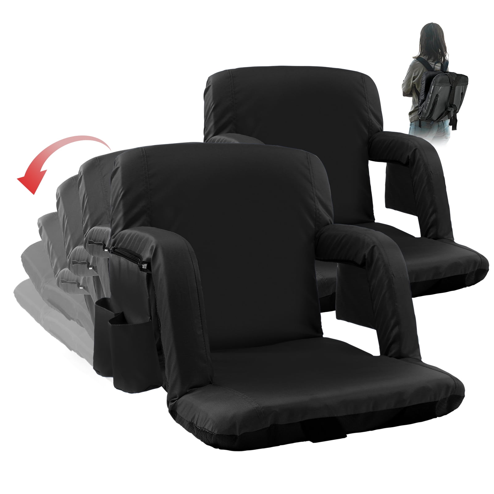 ABORON Stadium Seat For Bleachers with Back Support 2 Pack, Folding