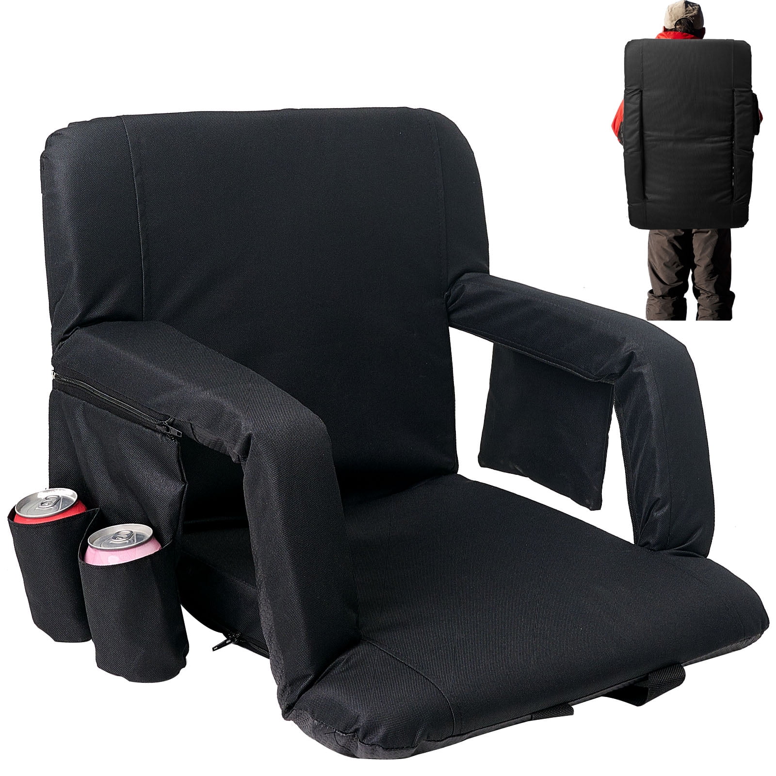 2-Pack Portable Stadium Bleacher Seats With Shoulder Straps - 350 Lb Capacity, Foldable Design