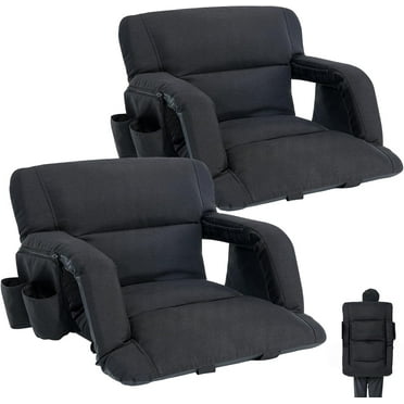 ABORON Stadium Seats for Bleachers with Back Support Wide 25 Inch, 2 Pack Waterproof Bleacher Chair Stadium Seat with 6 Reclining Positions, Armrests, Portable Bleacher Seat for Outdoor Sport Events