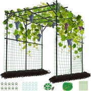 ABORON Tall Garden Arch Trellis for Climbing Plants, 79'' L x 79'' W x 79'' H Large Grape Vine Support Arch Arbor Trellis Plastic-Coated Metal Garden Arch Trellis for Climbing Plants Vineyard Outdoor