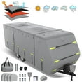 thumbnail image 1 of ABORON Upgraded Travel Trailer RV Cover,Fits 28'7" - 31'6" RVs - 300D Top Oxford Cloth - Rip-Resistant, Anti-UV, Durable, and All-Season Camper Cover with Jack Cover 4 Tire Covers and Gutter Covers, 1 of 9