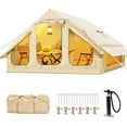 thumbnail image 1 of 4-6 Person Inflatable Tents for Camping, Outdoor Blow Up Tent with Hand Pump, Glamping Family Camping Tent Easy Setup, Luxury Oxford Cabin with Mesh Windows & Doors 4 Season Waterproof Windproof, 1 of 10