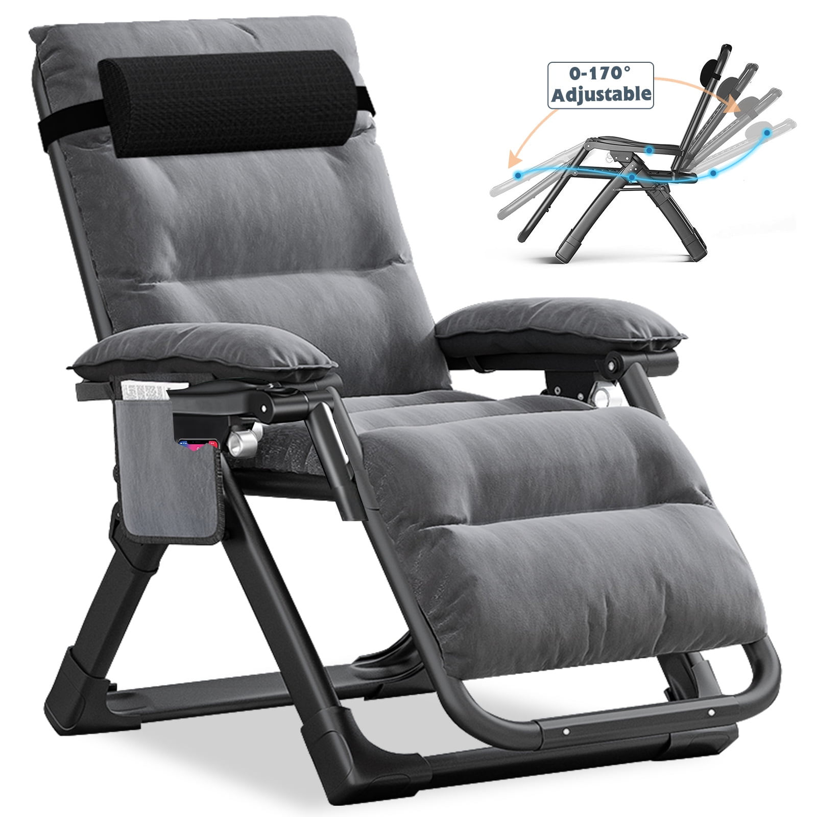 ABORON Zero Gravity Chair, Lawn Recliner, Reclining Patio Lounger Chair