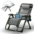 thumbnail image 1 of ABORON Zero Gravity Chair, Reclining Lounge Chair with Removable Tray for Indoor and Outdoor, Ergonomic Patio Recliner Folding Reclining Ice Silk Chair, 1 of 10