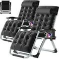 thumbnail image 1 of ABORON Zero Gravity Chairs Set of 2, Folding Recliner Lounge Chair, Portable Chaise with Detachable Soft Cushion, Cup Holder, Headrest, 1 of 10
