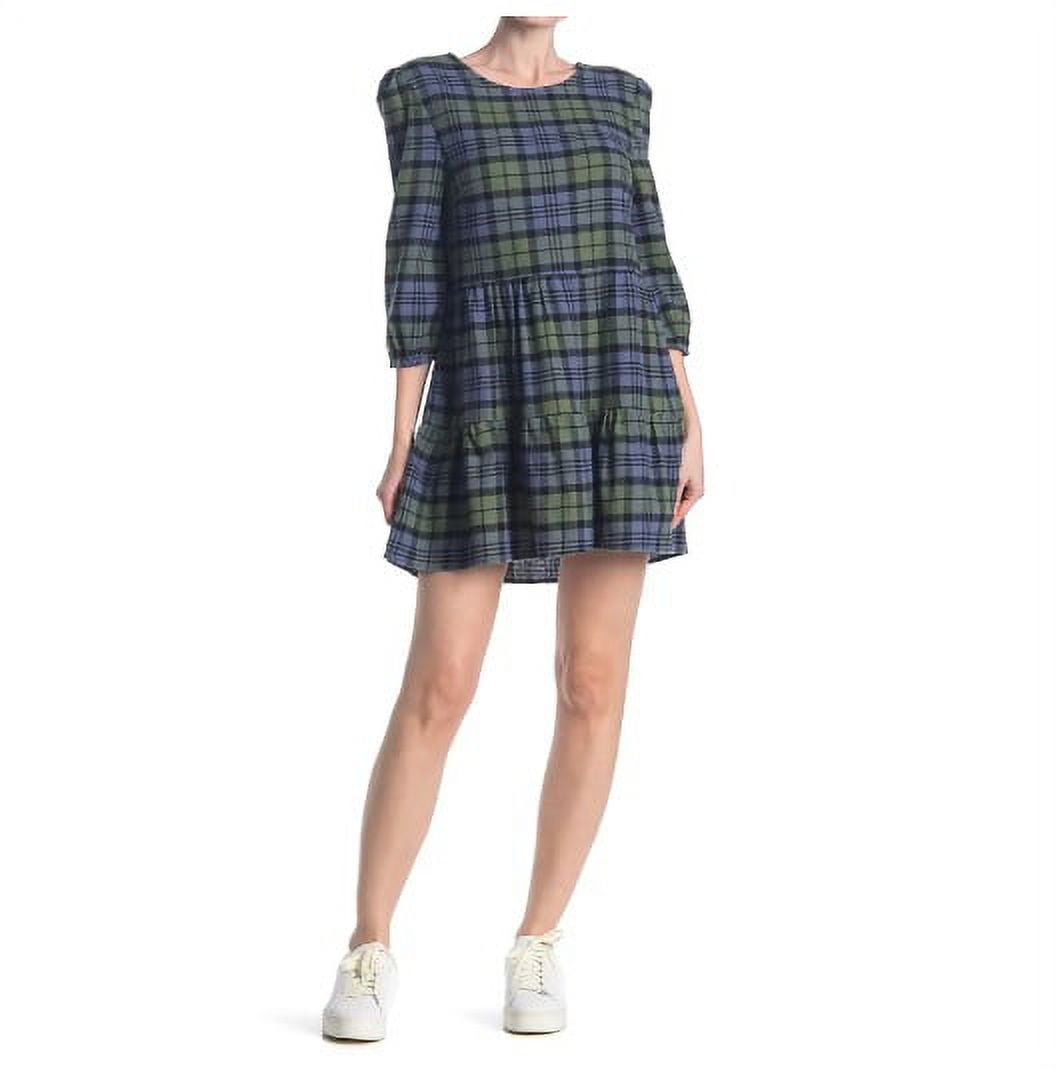 ABOUND Women's 3/4 Sleeve Cotton Tiered Skirt Plaid Mini Dress Green S, NWT - Walmart.com ABOUND Women's 3/4 Sleeve Cotton Tiered Skirt Plaid Mini Dress Green S, NWT - Walmart.com