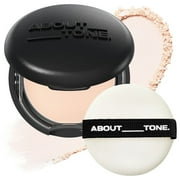 ABOUT TONE Blur Powder Pact, Makeup Setting Powder with Mirror and Puff, 01 FAIR