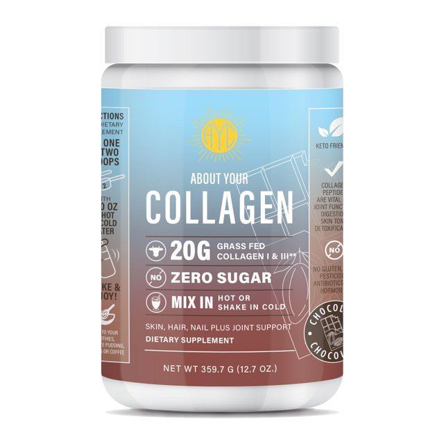 ABOUT YOUR COLLAGEN Chocolate STF9 Peptides Powder, Grass Fed