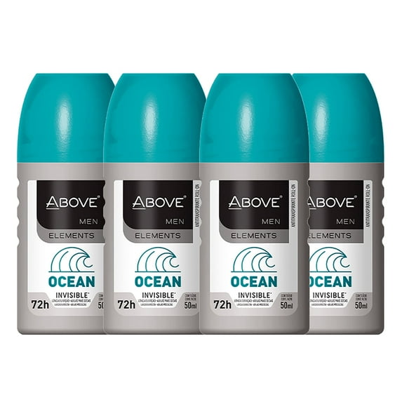 ABOVE Roll-On Elements Set, Roll On Deodorant for Men, Ocean, 4 Pcs