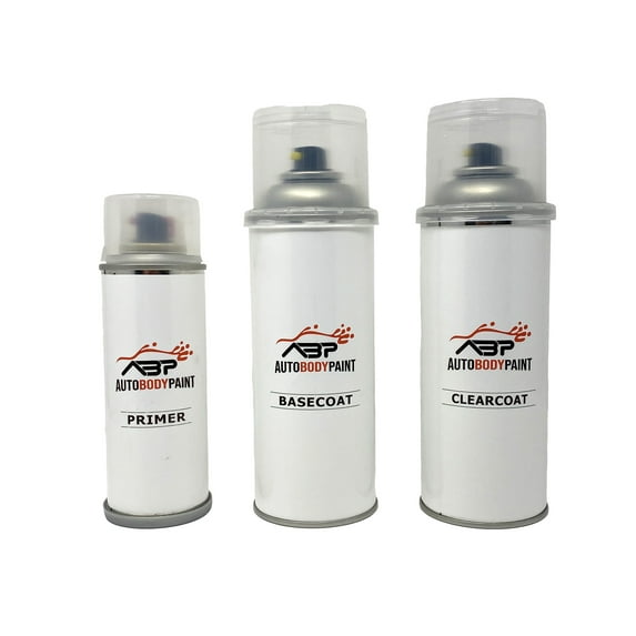 ABP Repair Paint 12 Oz Basecoat, Clearcoat (1K) and Primer (1K) Compatible With Caspian Blue Metallic Volvo XC60 || Code: 498