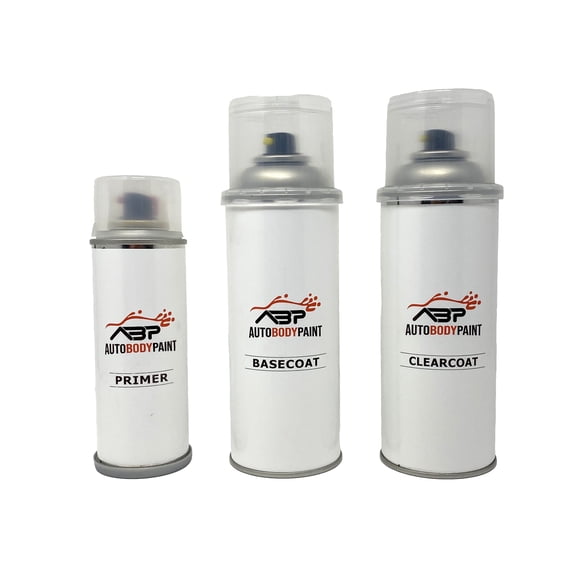 ABP Repair Paint 12 Oz Basecoat, Clearcoat (1K) and Primer (1K) Compatible With Light Blue Metallic Toyota Carina || Code: 8Q6