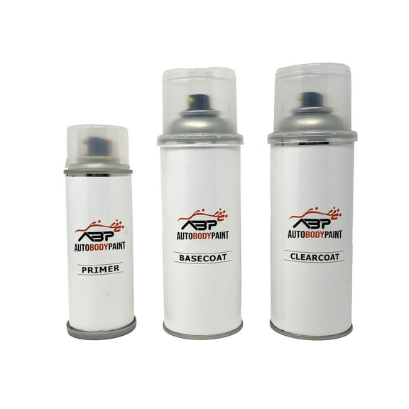 ABP Repair Paint 12 Oz Basecoat, Clearcoat (1K) and Primer (1K) Compatible With Wheat Beige Metallic Volkswagen Jetta || Code: D1