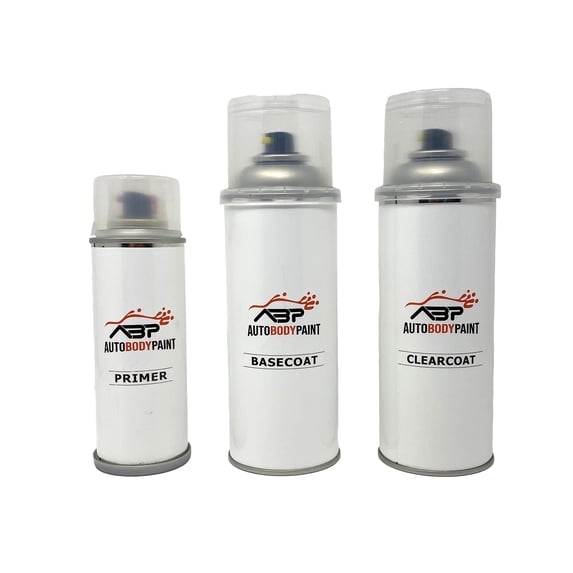 ABP Repair Paint 12 Oz Basecoat, Clearcoat (1K) and Primer (1K) Compatible With Yellow Green Metallic Chevrolet Aveo || Code: WA227L