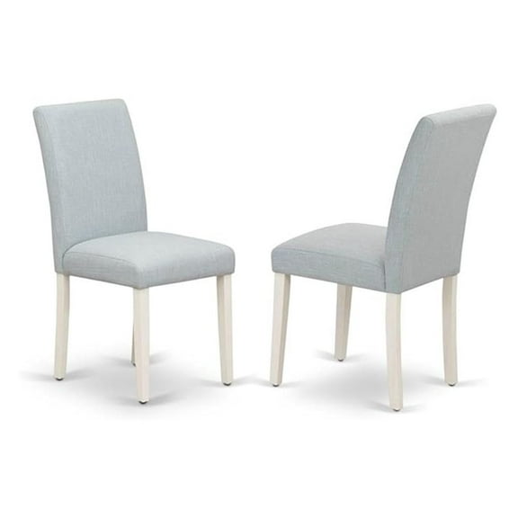 ABP0T15 Abbott Parson Dining Chairs - Baby Blue Linen Fabric Upholstered Chairs, Set of 2, Linen White