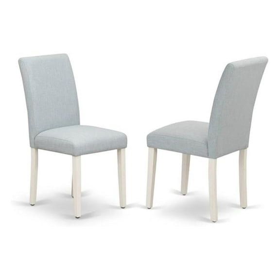 ABP0T15 Abbott Parson Dining Chairs - Baby Blue Linen Fabric Upholstered Chairs, Set of 2, Linen White