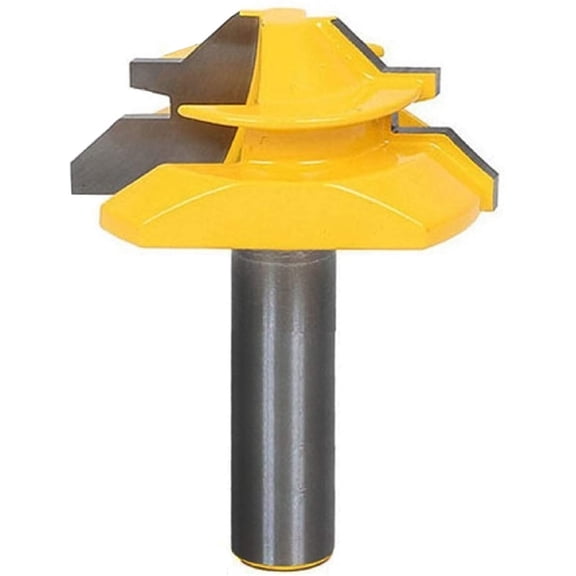 ABPETE 1/2 Inch Shank 45 Degree Lock Miter Router Bit 3/4 Inch Stock Joint Router Bit Woodworking Cutter Tool
