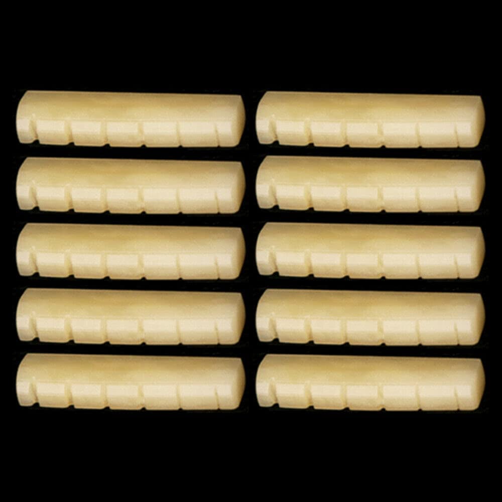 ABPETE 10-Pack Unbleached Bone Nut & Saddle Blanks,43x6x9mm for Guitar, Luthier DIY, Bridge & Guitar Repair Parts, Fits Acoustic & Electric
