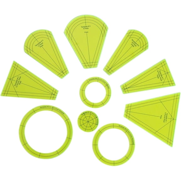 ABPETE 10Pcs/Set Regular Plate Template for Sewing Machine Domestic Templates DIY Quilting Ruler Quilting for Clothing Craft Quilting Design